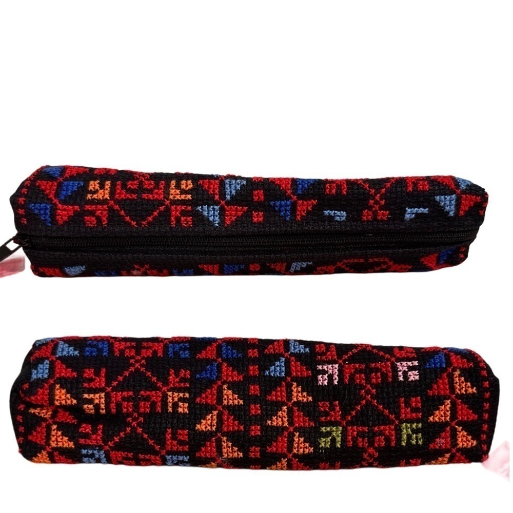 Tatreez Zip Coin & Pencil/Makeup Pouch Embroidered Set Palestinian Handmade NEW - Picture 5 of 12